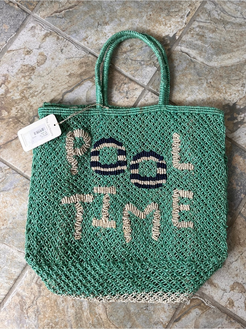 The Jacksons "Pool Time" jute tote bag - Picture 3 of 7